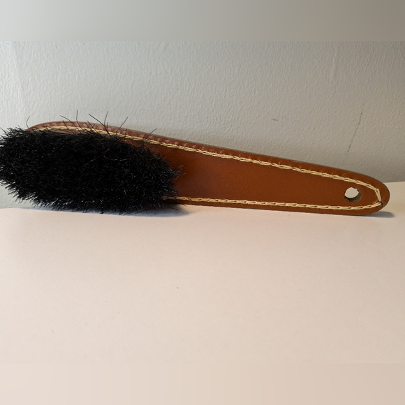 Other - Brown Leather Shoe Horse Hair Shoe Brush
